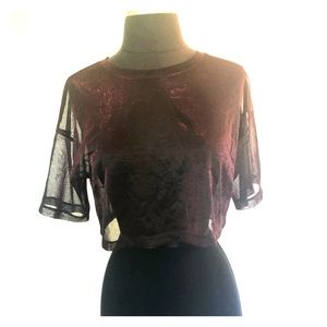 Beautiful burgundy and black shimmer crop top